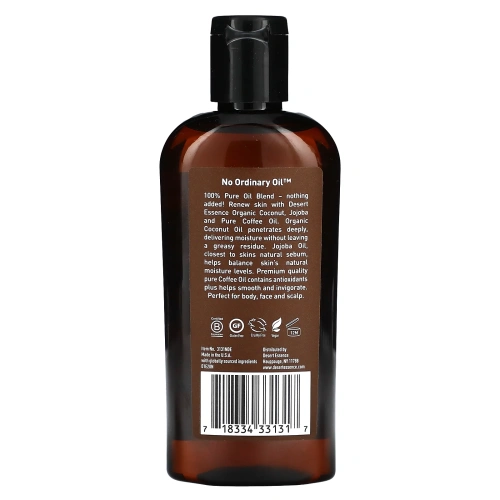 Desert Essence, Органическое масло кокоса,  жожоба & кофе, 4 унции (118 мл)