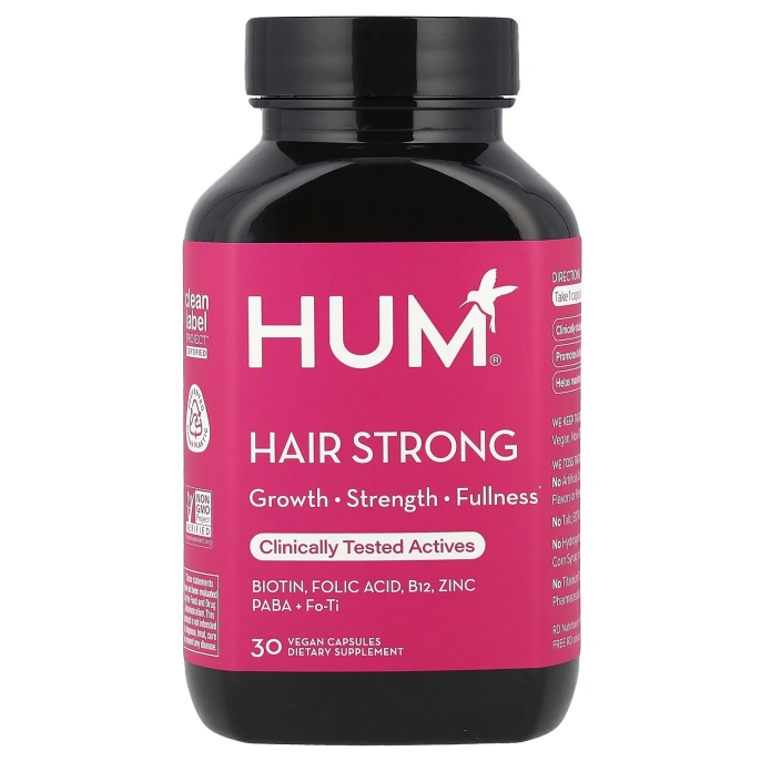 HUM Nutrition, Hair Strong, 30 веганских капсул