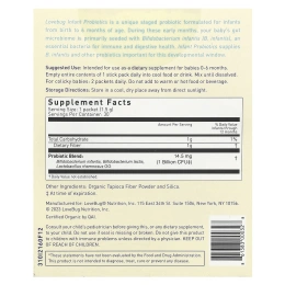 LoveBug Probiotics, пробиотики для младенцев в возрасте 0–6 месяцев, 1 млрд КОЕ, 30 порций в индивидуальной упаковке, по 1,5 г (0,05 унции)