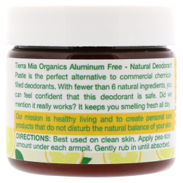 Tierra Mia Organics, Паста-дезодорант, лимон и вербена, 65 г (2 жидкие унции)
