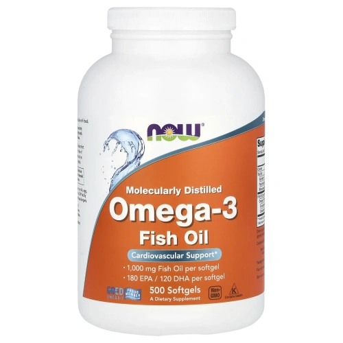 Now Foods Омега 3 рыбий жир 180 ЭПК и 120 ДГК, 500 желатиновых капсул