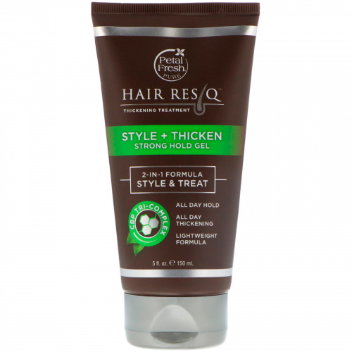 Petal Fresh, Hair ResQ, средство для повышения густоты волос, гель сильное фиксации «стиль+утолщение», 150 мл