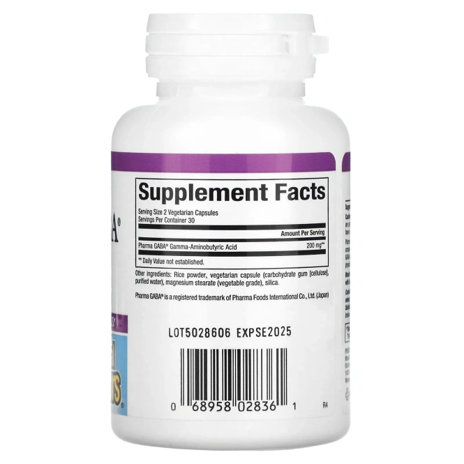 Natural Factors, Stress Relax, Pharma GABA, 100 мг, 60 растительных капсул