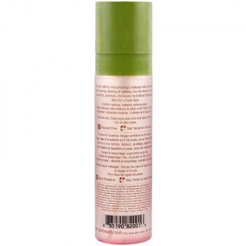 Pixi Beauty, Спрей для исправления макияжа, с розовой водой и зеленым чаем, 80 мл (2,7 жидких унции)