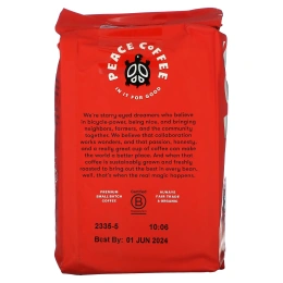 Peace Coffee, органическая французская обжарка, молотый, темная обжарка, 340 г (12 унций)
