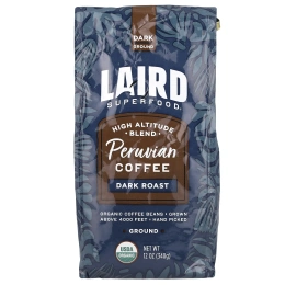 Laird Superfood, Перуанский кофе, молотый, темный, 340 г (12 унций)