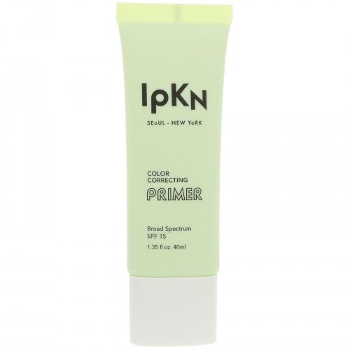 IPKN, Color Correcting Primer SPF 15, Green, 1.35 fl oz (40 ml)