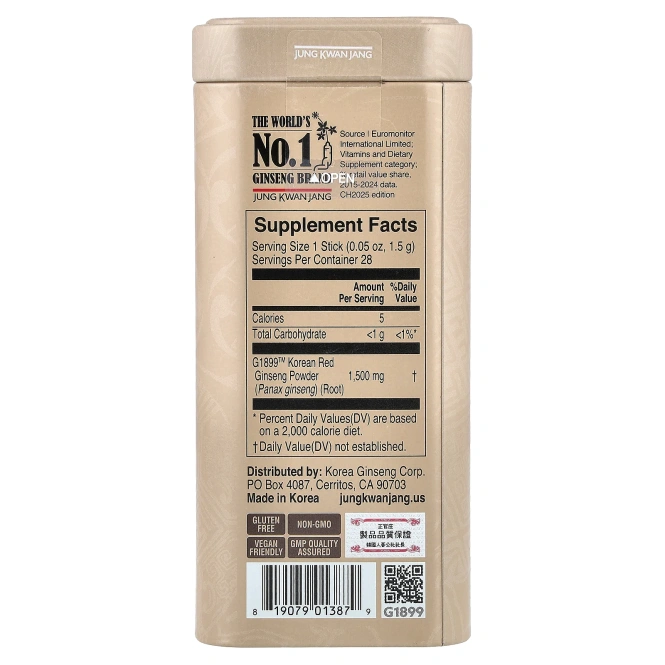JungKwanJang, корейский красный женьшень, Pure 100, 28 пакетиков по 1,5 г (0,05 унции)