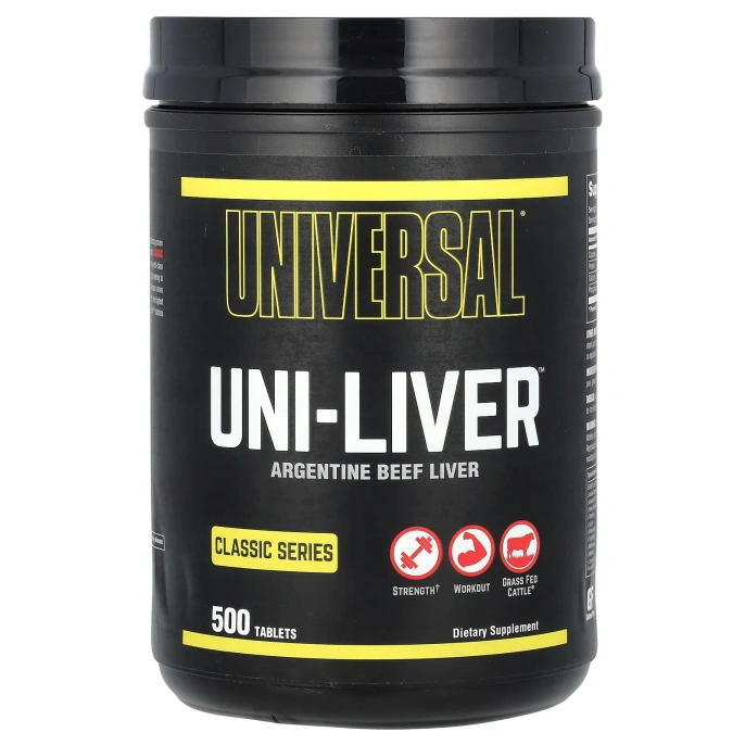 Animal, Uni-Liver, добавка из высушенной печени, 500 таблеток