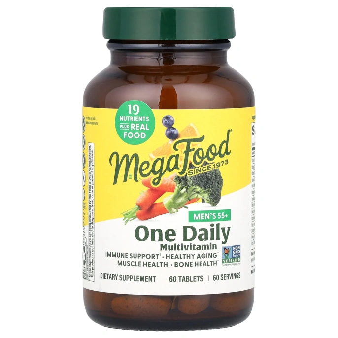 MegaFood, мультивитамины для мужчин старше 55 лет, одна мультивитаминная добавка, 60 таблеток