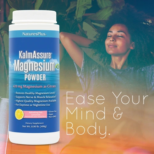 Nature's Plus, Kalmassure Magnesium Powder, Refreshing Pink Lemonade, 400 mg, 0.90 lb. (408 g)