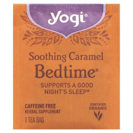 Yogi Tea, Bedtime, успокаивающая карамель, без кофеина, 16 чайных пакетиков, 30 г (1,07 унции)