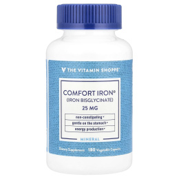 The Vitamin Shoppe, Comfort Iron®, 25 мг, 180 растительных капсул