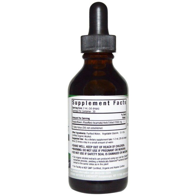 Nature's Answer, Страстоцвет, спиртовой экстракт, 2 жидких унций (60 мл)
