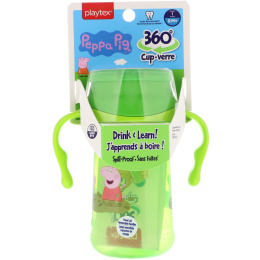 Playtex Baby, Чашка-поильник 360°, Без носика, Свинка Пеппа, Возраст от 9 месяцев и старше, 10 унц. (296 мл)