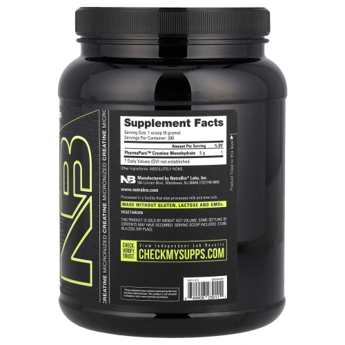 NutraBio, Performance, микронизированный моногидрат креатина, 1000 г (35,3 унции)