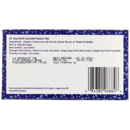 St. Dalfour, Натуральный чай из золотистых персиков, 25 пакетиков, 1.75 унций (50 г)