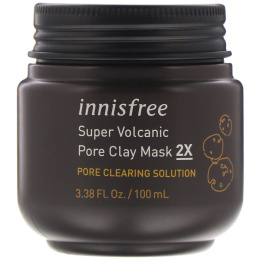 Innisfree, очищающая маска для пор из вулканической глины 2X, 100 мл (3,38 жидк. унции)