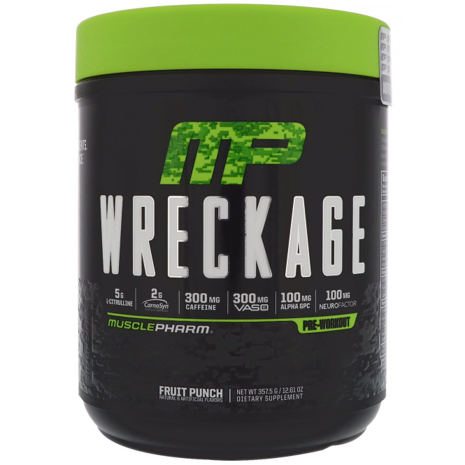 MusclePharm, Wreckage Pre-Workout, Fruit Punch, 12.61 oz (357.5 g )