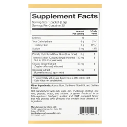 California Gold Nutrition, пребиотическая клетчатка с куркумой, имбирем и босвеллией, 30 пакетиков по 6,3 г (0,22 унции) каждый