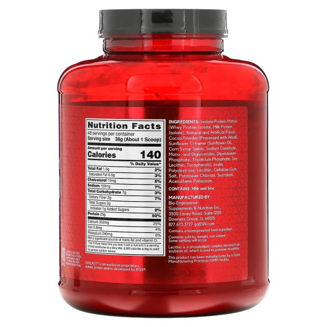 BSN, Syntha-6 Isolate, протеиновая смесь для приготовления напитка, шоколадный молочный коктейль, 1,82 кг (4,02 фунта)