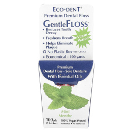 Eco-Dent, GentleFloss Зубная Нить, Мята 91.44 м