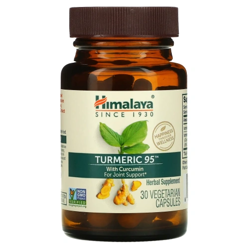 Himalaya, Turmeric 95 с куркумином для поддержки суставов, 30 растительных капсул