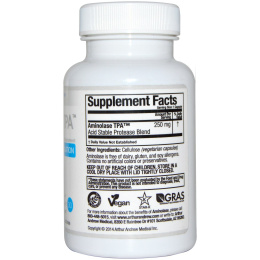 Arthur Andrew Medical, ТФК Аминолаза, для полного усвоения протеина, 250 мг, 30 капсул