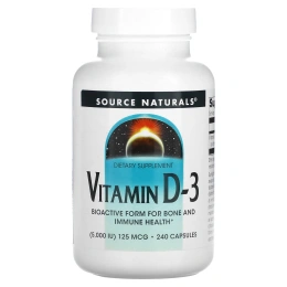 Source Naturals, Витамин D3, 5000 МЕ, 240 капсул