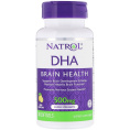 Natrol, DHA, Brain Health, Lemon, 500 mg, 30 Softgels