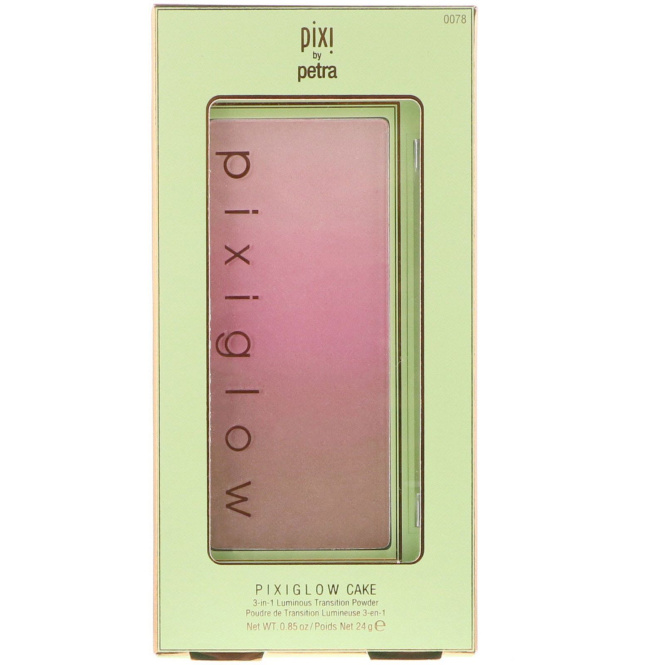 Pixi Beauty, Pixiglow Cake, 3-в-1, светящийся переходный порошок, розовое сияние шампанского, 0,85 унц. (24 г)