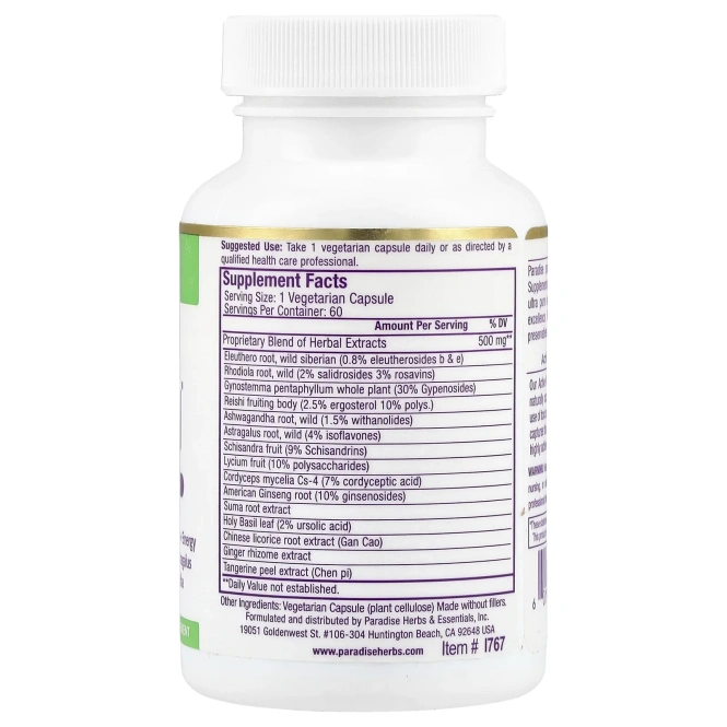 Paradise Herbs, Imperial Adaptogen, 60 капсул в растительной оболочке