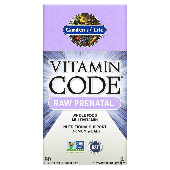 Мультивитамины Garden of Life Vitamin Code RAW Prenatal, 90 растительных капсул