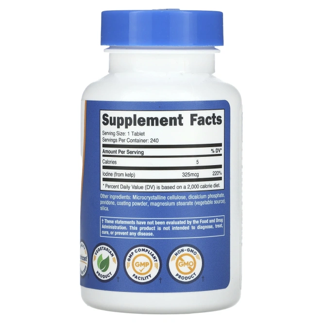 Nutricost, Ламинария, 325 мкг, 240 таблеток