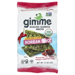 gimMe, Снеки из жареных морских водорослей, корейское барбекю, 6 пакетиков по 5 г (0,17 унции)
