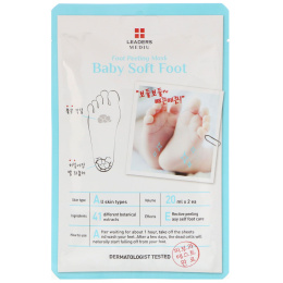 Leaders, Маска для пилинга ног, мягкие как у ребенка ноги, все типы кожи, 1 пара масок для ног, по 20 мл каждая