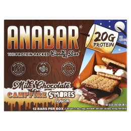 The Anabar, The Protein-Packed Candy Bar, Campfire S'Mores, молочный шоколад, 12 батончиков, 65 г (2,29 унции)