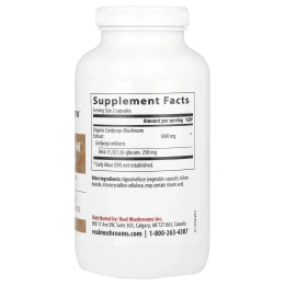 Real Mushrooms, Cordyceps-M, порошок экстракта грибов, 300 капсул