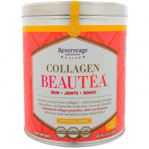 ReserveAge Nutrition, Collagen Beautea, White Tea + Lemon Flavor, 48 Tea Bags