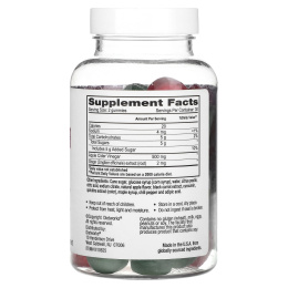 DietWorks, Жевательные мармеладки с яблочным уксусом, яблочный вкус, 60 жевательных таблеток