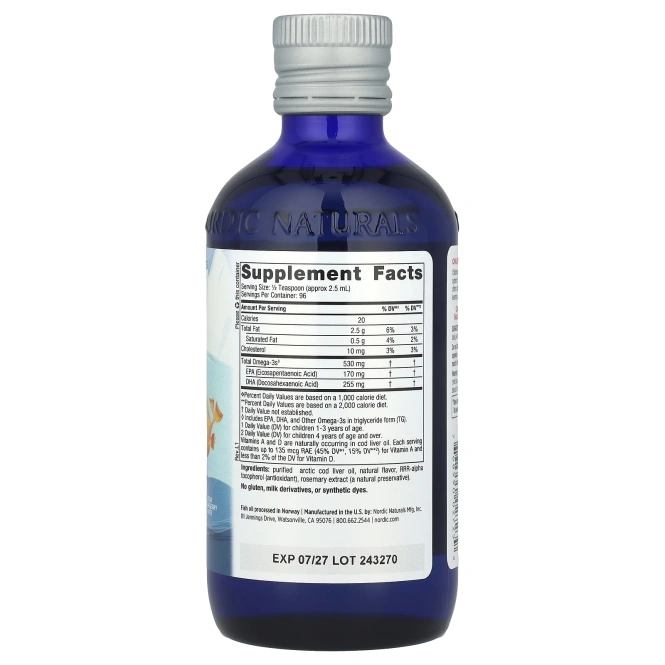 Nordic Naturals Children's DHA,  ДГК для детей от 1 до 6 лет, со вкусом клубники, 530 мг, 237 мл (8 жидк. унций)