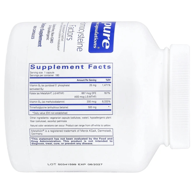 Pure Encapsulations, Homocysteine Factors, 180 капсул