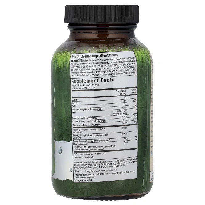 Irwin Naturals, альфа-холин, 60 капсул с жидкостью