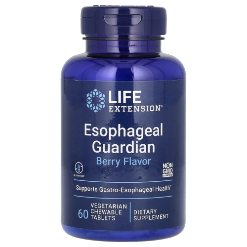 Life Extension, Защита пищевода, с натуральным ягодным вкусом, 60 жевательных таблеток