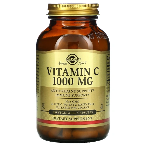 Solgar, Vitamin C, 1000 mg, 100 Vegetable Capsules