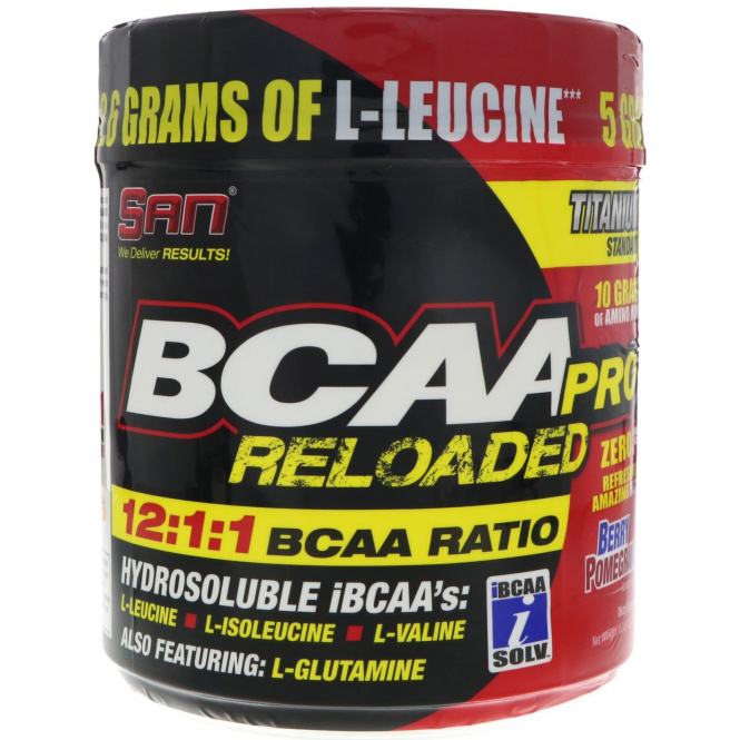 SAN Nutrition, BCAA-Pro Reloaded, Ягоды и гранат, 16,2 унц. (458,6 г)
