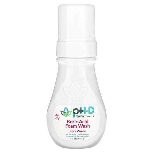 pH-D Feminine Health, пенка для душа с борной кислотой, розовая ваниль, 177,44 мл (6 жидк. унций)