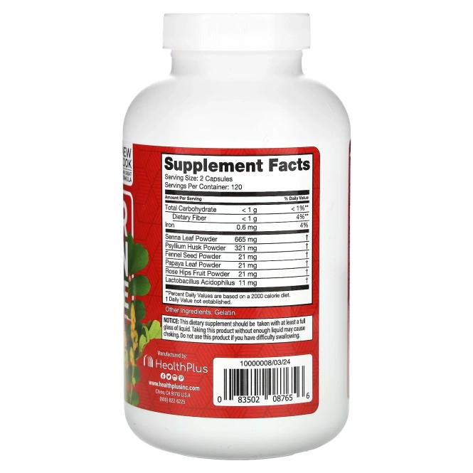 Health Plus, Super Colon Cleanse, 500 мг, 240 капсул