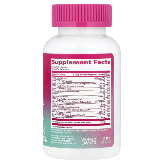 Pink Stork, Total Postnatal + DHA`` 60 капсул