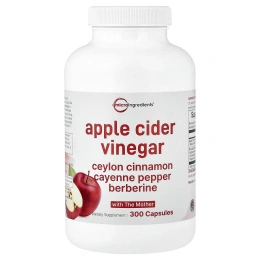 Micro Ingredients, яблочный уксус с уксусной маткой, 300 капсул